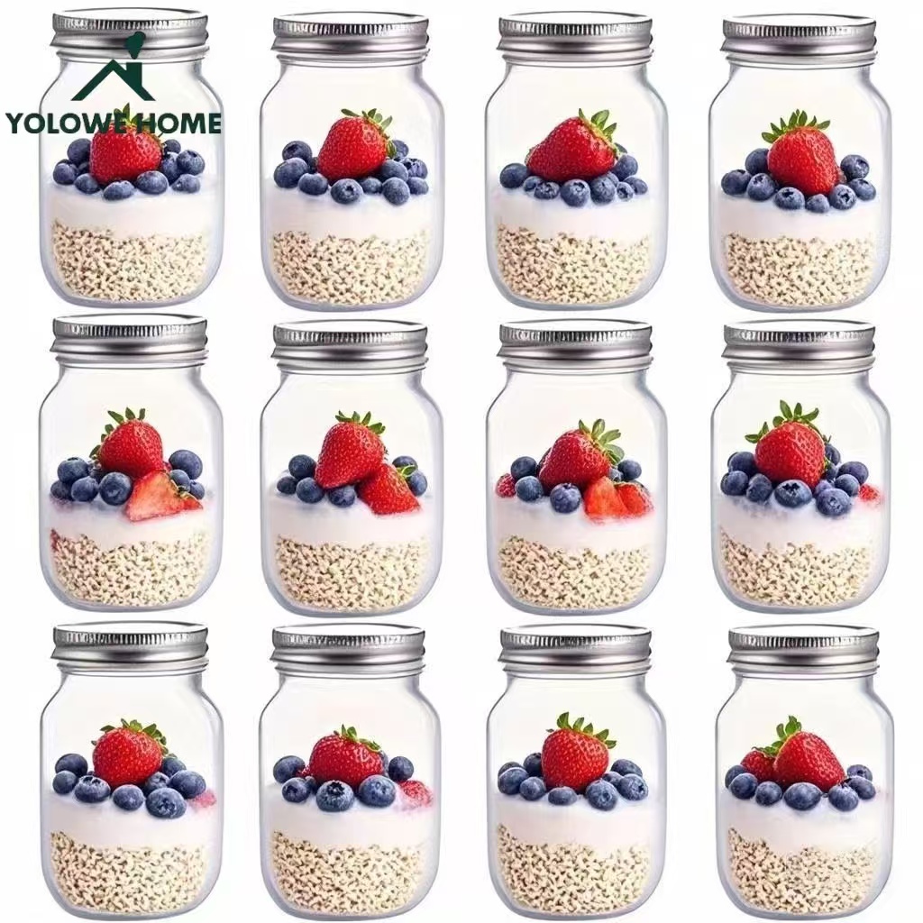 Glass Meal Prep Container - 6 Buah, 12 Buah, 500Ml/16Oz, Stoples