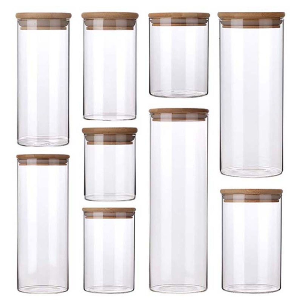 Glass Meal Prep Container - 4/8 Buah 250Ml 500Ml 1000Ml Toples