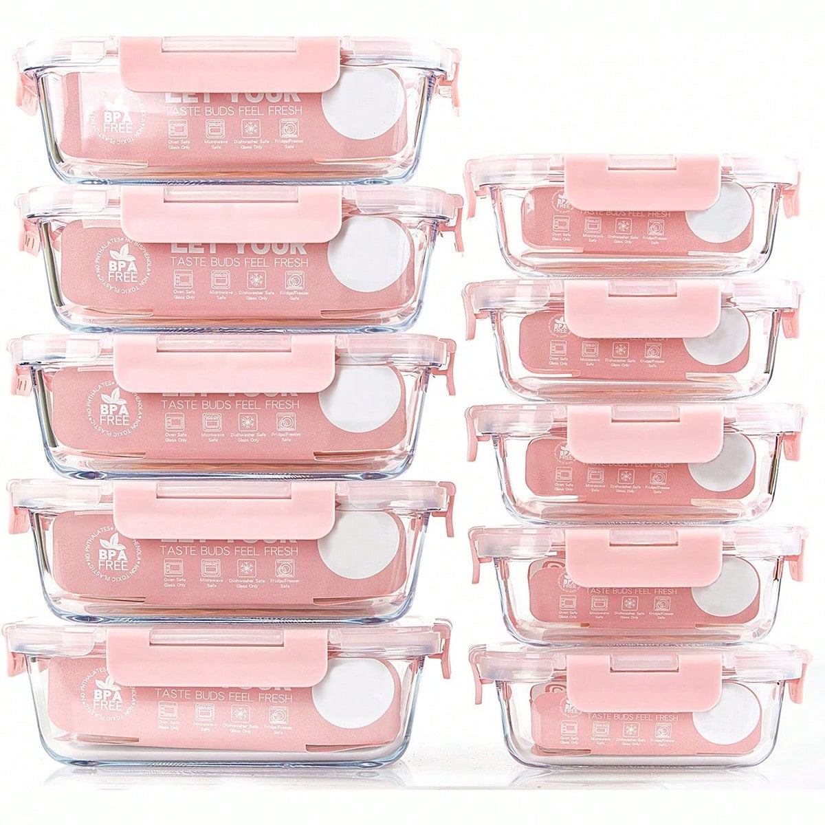 Food Storage Freezer - 10 Wadah Makanan Kaca, Wadah Penyimpanan