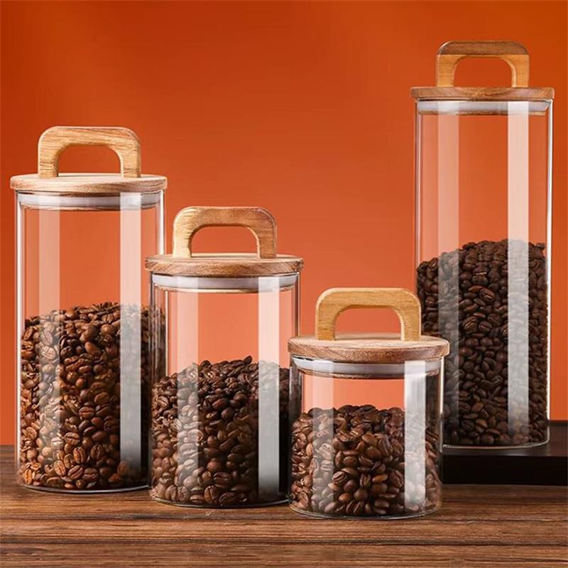 Glass Meal Prep Container - Stoples kaca bening dengan tutup bambu