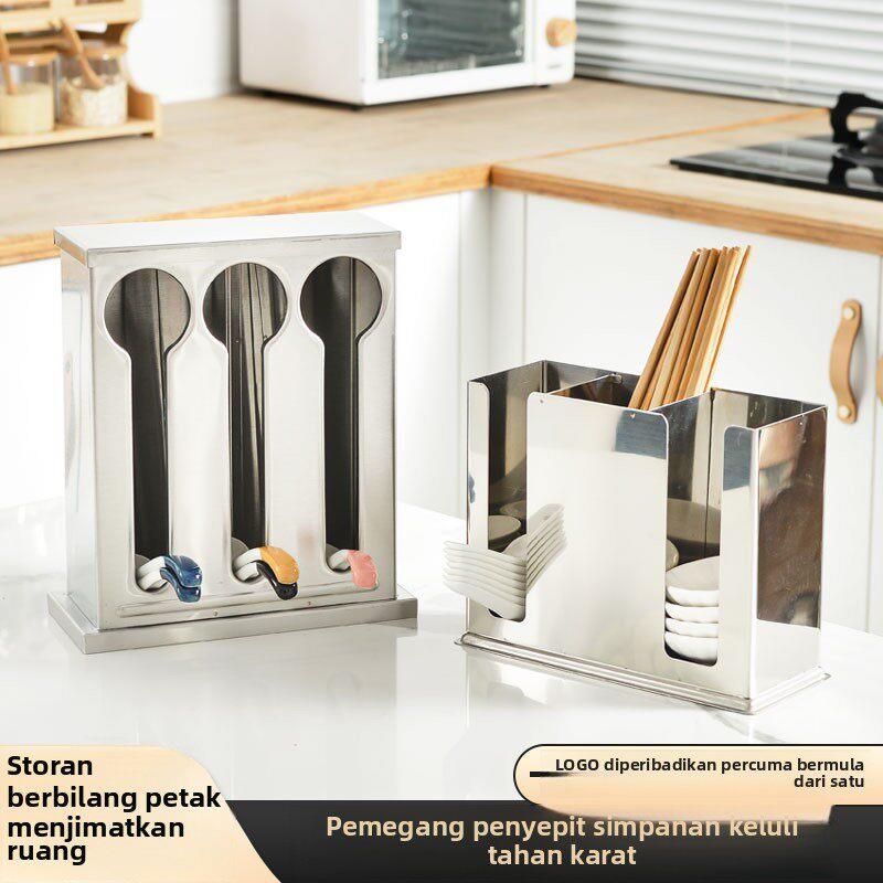 Food Storage Utensils - Kotak Penyimpanan Sendok Sumpit Baja Tahan