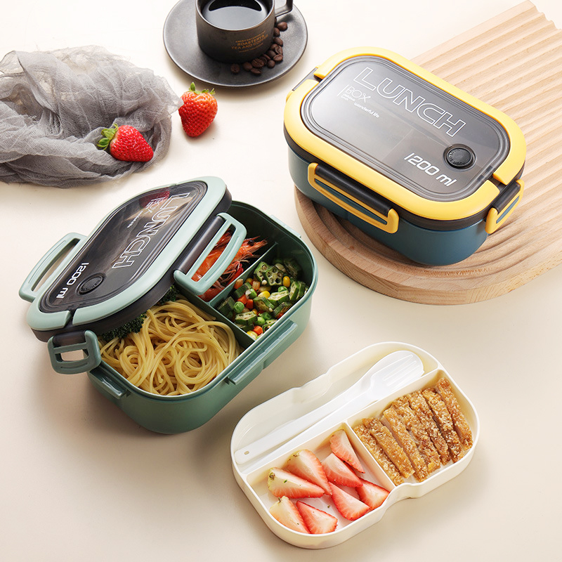 Food Storage Vault - Kotak makan siang lapisan ganda portabel,