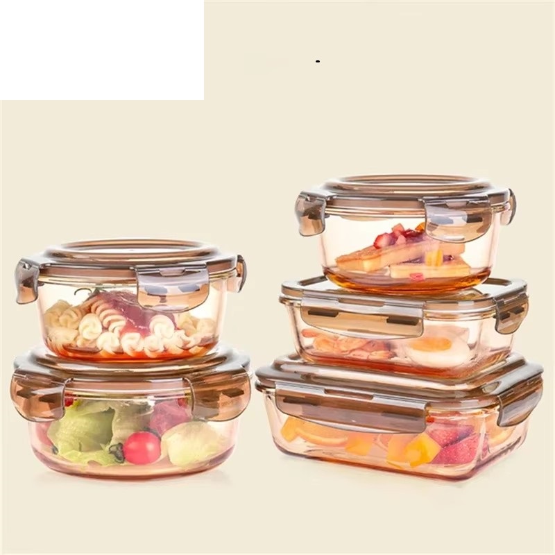 Glass Meal Prep Container - Kotak Penyimpanan Makanan Kaca, Kotak Bento