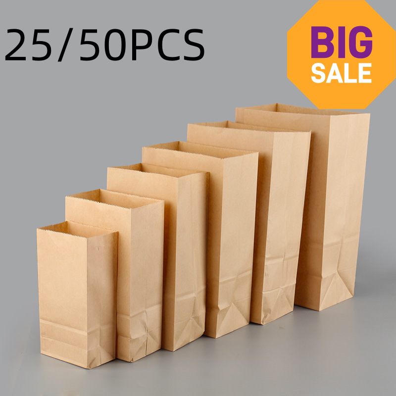 25/50 Buah Kantong Kertas Kraf - Food Storage Plant ulasan dan harga