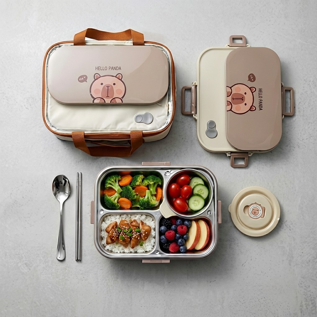 Set Kotak Makan Siang Bento St - Food Storage Vault ulasan dan harga