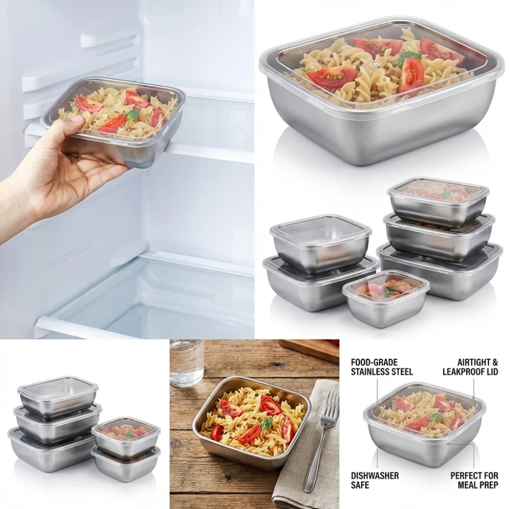 6PCS Wadah Penyimpanan Makanan - Food Storage Metal Box ulasan dan harga