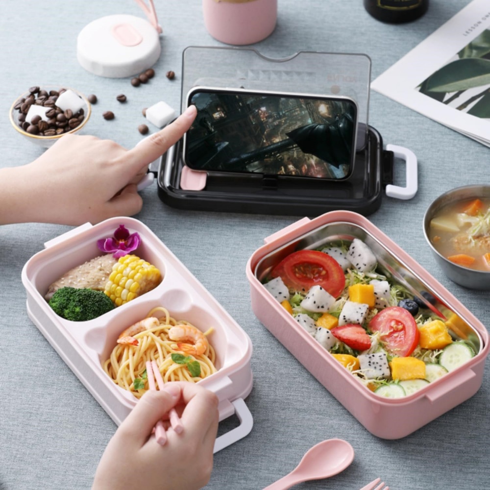 1 paket Kotak Makan Dua Lapis  - Food Storage Vault ulasan dan harga